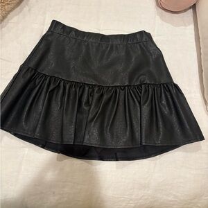 Glam Black Faux Leather Skort